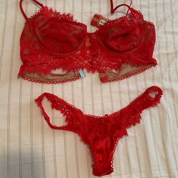 For Love And Lemons Other - For Love and Lemons Used Red Bra and Thong size Large
